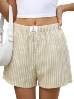 ANRABESS Boxer Shorts for Women Gingham Pajama 2025 Summer Casual Lounge Sleep Plaid Shorts Y2K Beach Bottoms