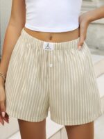 ANRABESS Boxer Shorts for Women Gingham Pajama 2025 Summer Casual Lounge Sleep Plaid Shorts Y2K Beach Bottoms