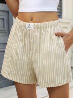 ANRABESS Boxer Shorts for Women Gingham Pajama 2025 Summer Casual Lounge Sleep Plaid Shorts Y2K Beach Bottoms