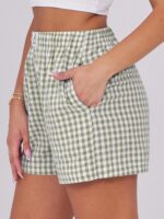 ANRABESS Boxer Shorts for Women Gingham Pajama 2025 Summer Casual Lounge Sleep Plaid Shorts Y2K Beach Bottoms