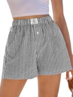 ANRABESS Boxer Shorts for Women Gingham Pajama 2025 Summer Casual Lounge Sleep Plaid Shorts Y2K Beach Bottoms