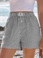 ANRABESS Boxer Shorts for Women Gingham Pajama 2025 Summer Casual Lounge Sleep Plaid Shorts Y2K Beach Bottoms