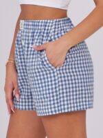 ANRABESS Boxer Shorts for Women Gingham Pajama 2025 Summer Casual Lounge Sleep Plaid Shorts Y2K Beach Bottoms