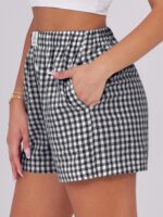 ANRABESS Boxer Shorts for Women Gingham Pajama 2025 Summer Casual Lounge Sleep Plaid Shorts Y2K Beach Bottoms