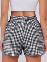 ANRABESS Boxer Shorts for Women Gingham Pajama 2025 Summer Casual Lounge Sleep Plaid Shorts Y2K Beach Bottoms