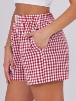 ANRABESS Boxer Shorts for Women Gingham Pajama 2025 Summer Casual Lounge Sleep Plaid Shorts Y2K Beach Bottoms