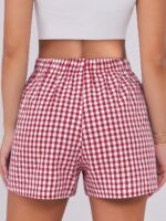 ANRABESS Boxer Shorts for Women Gingham Pajama 2025 Summer Casual Lounge Sleep Plaid Shorts Y2K Beach Bottoms