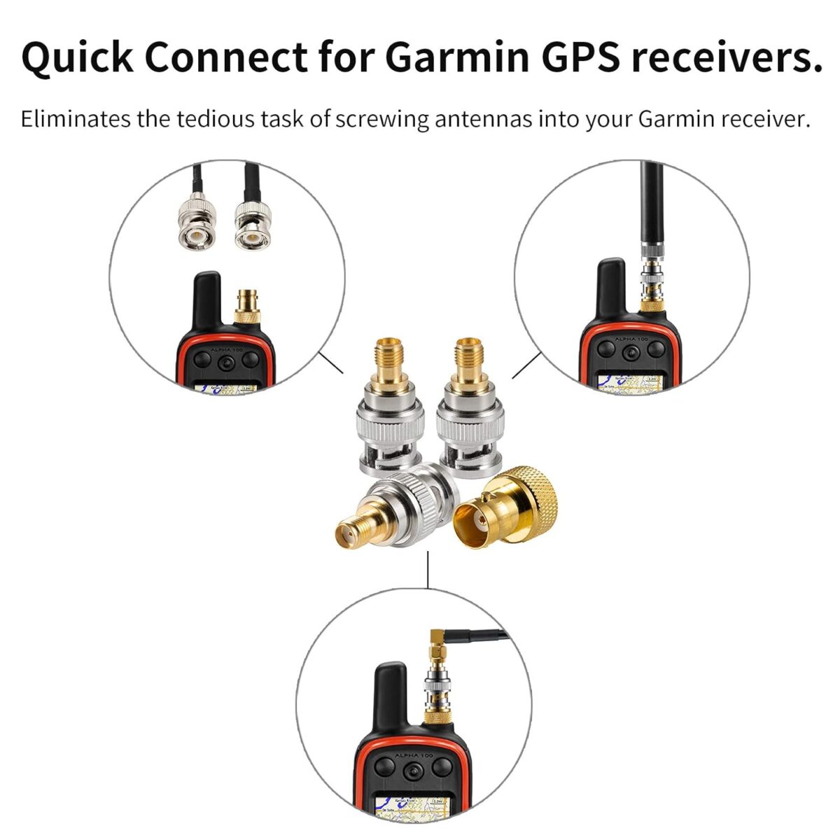 Antenna Quick Connect kit Compatible with Garmin GPS Alpha 100 200 200i Astro 220 320 430, Eifagur