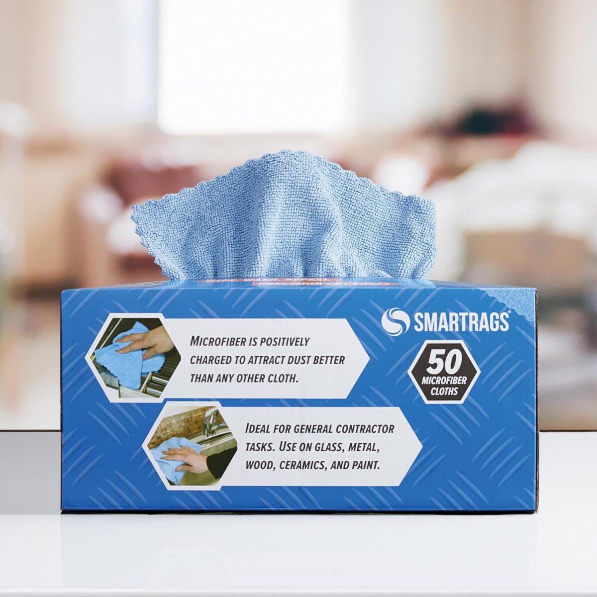 Arkwright Smart Rags in Box - (Pack of 50) Lint Free Microfiber Cleaning Cloth, Scratch & Streak-Free, Dispensable Wash Towels for Cars, Window Glass, and Auto Shop, 12 x 12 in,...