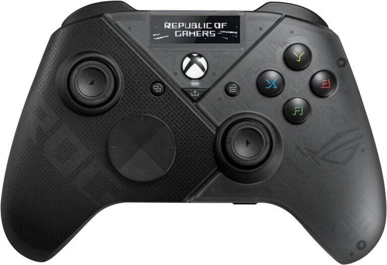 ASUS ROG Raikiri Pro OLED Display, tri-Mode connectivity, remappable Buttons&triggers, 4 Rear Buttons, Step&Linear triggers, Adjustable Joystick Sensitivity, 3.5mm Jack with ESS...