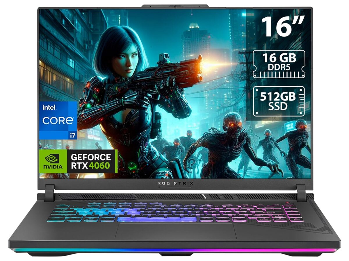 ASUS ROG Strix G16 Gaming Laptop, 165Hz Display, NVIDIA® GeForce RTX™ 4060, Intel Core i7-13650HX, 16GB DDR5, 1TB PCIe Gen4 SSD, Wi-Fi 6E, Windows 11, G614JV-AS74