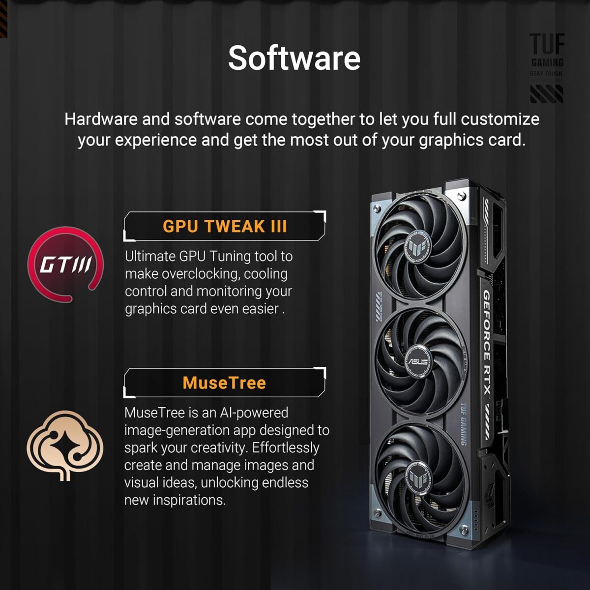ASUS TUF Gaming GeForce RTX ™ 5070 12GB GDDR7 OC Edition Gaming Graphics Card (PCIe® 5.0, HDMI®/DP 2.1, 3.125-slot, Military-Grade Components, Protective PCB Coating, axial-tech...