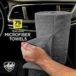 Auto Drive Tear Away Car Wash Multi-Purpose Microfiber Towel Roll, 75 Pack
