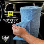 Auto Drive Tear Away Car Wash Multi-Purpose Microfiber Towel Roll, 75 Pack