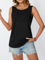 AUTOMET Womens Tank Tops 2025 Summer Dressy Casual Blouses Sleeveless Flowy Crewneck Outfits Basic Trendy Clothes