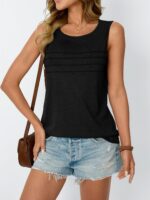 AUTOMET Womens Tank Tops 2025 Summer Dressy Casual Blouses Sleeveless Flowy Crewneck Outfits Basic Trendy Clothes