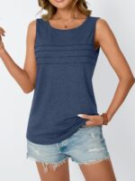 AUTOMET Womens Tank Tops 2025 Summer Dressy Casual Blouses Sleeveless Flowy Crewneck Outfits Basic Trendy Clothes
