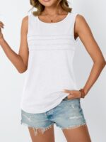 AUTOMET Womens Tank Tops 2025 Summer Dressy Casual Blouses Sleeveless Flowy Crewneck Outfits Basic Trendy Clothes