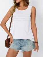 AUTOMET Womens Tank Tops 2025 Summer Dressy Casual Blouses Sleeveless Flowy Crewneck Outfits Basic Trendy Clothes