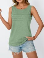 AUTOMET Womens Tank Tops 2025 Summer Dressy Casual Blouses Sleeveless Flowy Crewneck Outfits Basic Trendy Clothes