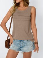AUTOMET Womens Tank Tops 2025 Summer Dressy Casual Blouses Sleeveless Flowy Crewneck Outfits Basic Trendy Clothes