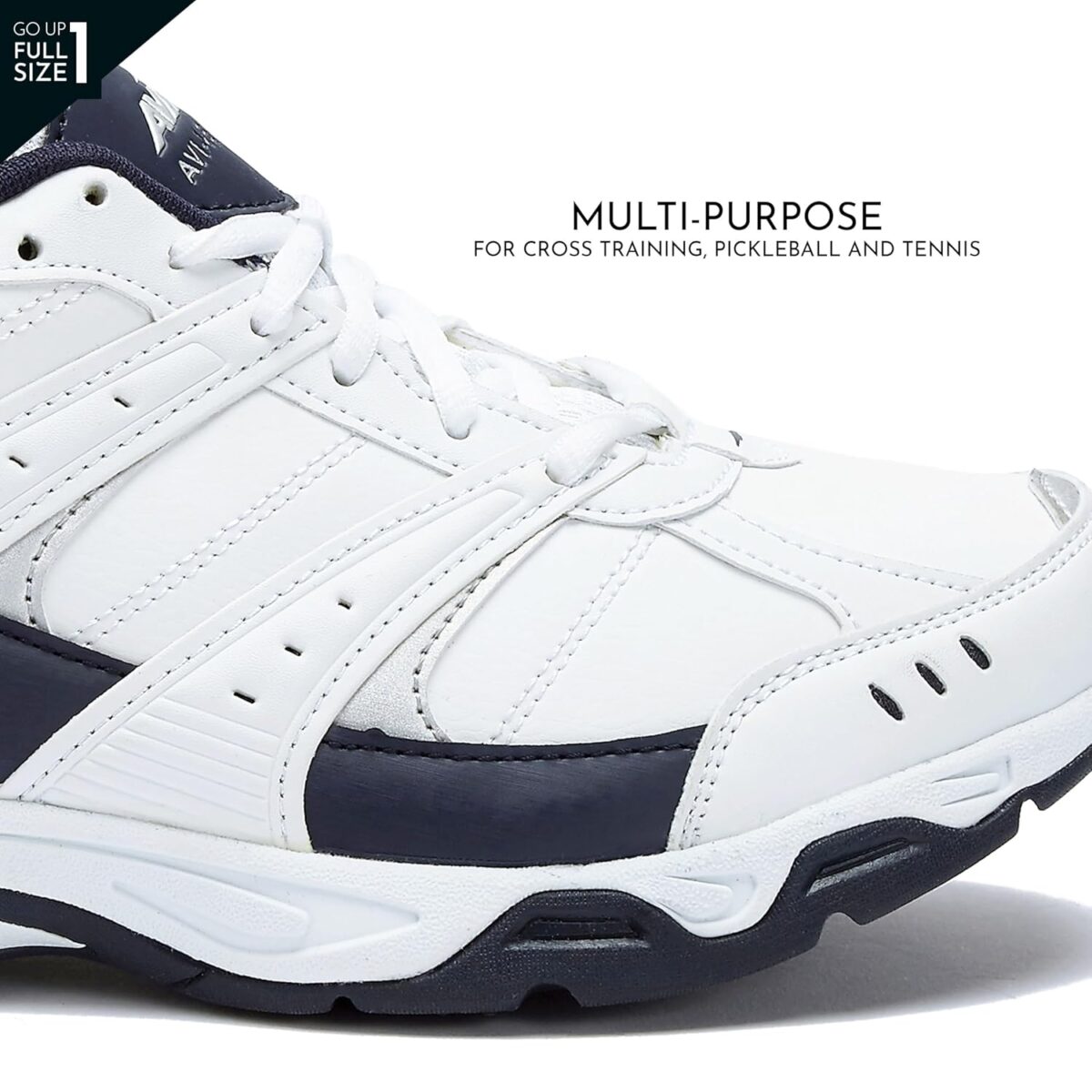 Avia Avi-Verge Mens Sneakers - Cross Trainer Mens Tennis Shoes, Pickleball or Walking Shoes for Men, Medium or Extra Wide Width Court Shoes Size 7 to 16
