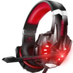 BENGOO G9000 Professional Gaming Headset for PS4, PC, Xbox One Controller, Noise Cancelling Over Ear Headphones with Mic, LED Light, Bass Surround, Soft Memory Earmuffs for...