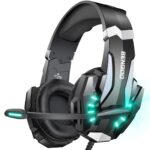 BENGOO G9000 Stereo Gaming Headset for PS4 PC Xbox One PS5 Controller, Noise Cancelling Over Ear Headphones with Mic, LED Light, Bass Surround, Soft Memory Earmuffs for Laptop...