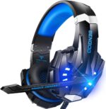BENGOO G9000 Stereo Gaming Headset for PS4 PC Xbox One PS5 Controller, Noise Cancelling Over Ear Headphones with Mic, LED Light, 7.1 Surround Sound, Soft Memory Earmuffs for...