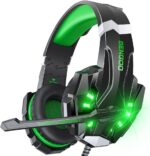 BENGOO G9000 Stereo Gaming Headset for PS4 PC Xbox One PS5 Controller, Noise Cancelling Over Ear Headphones with Mic, LED Light, Bass Surround, Soft Memory Earmuffs for Laptop...