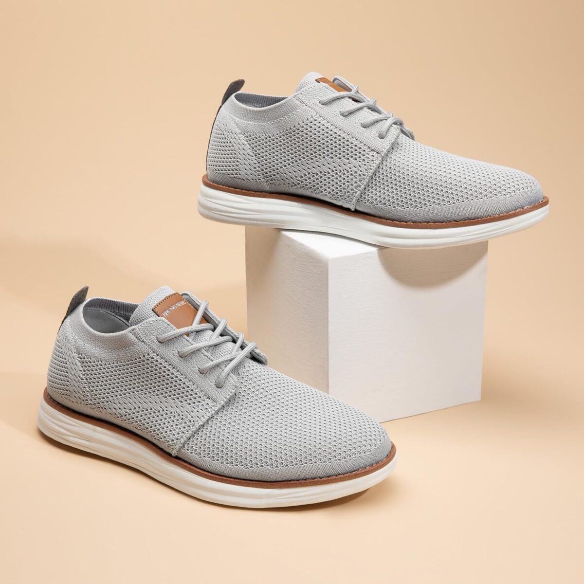 Bruno Marc Men's KnitFlex Breeze Mesh Sneakers Oxfords Lace-Up Lightweight Casual Walking Shoes