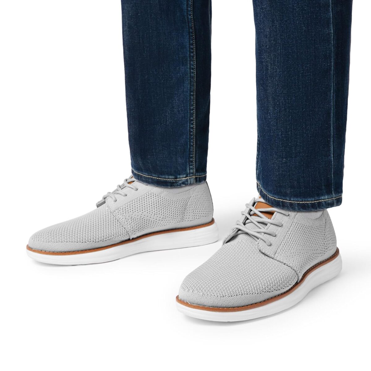 Bruno Marc Men's KnitFlex Breeze Mesh Sneakers Oxfords Lace-Up Lightweight Casual Walking Shoes
