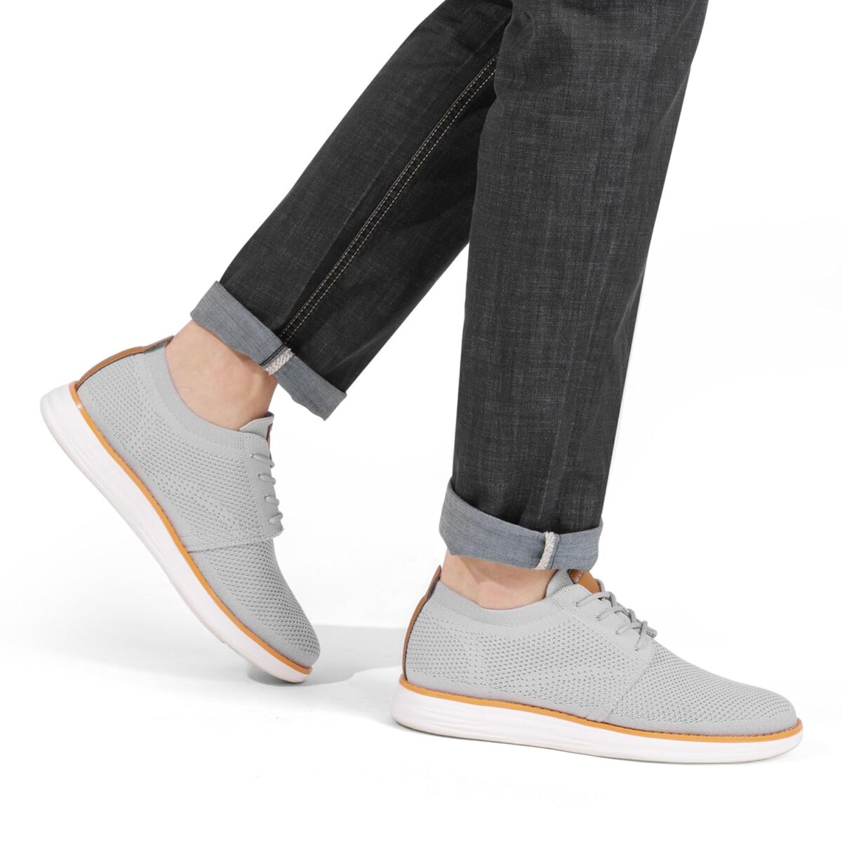 Bruno Marc Men's KnitFlex Breeze Mesh Sneakers Oxfords Lace-Up Lightweight Casual Walking Shoes