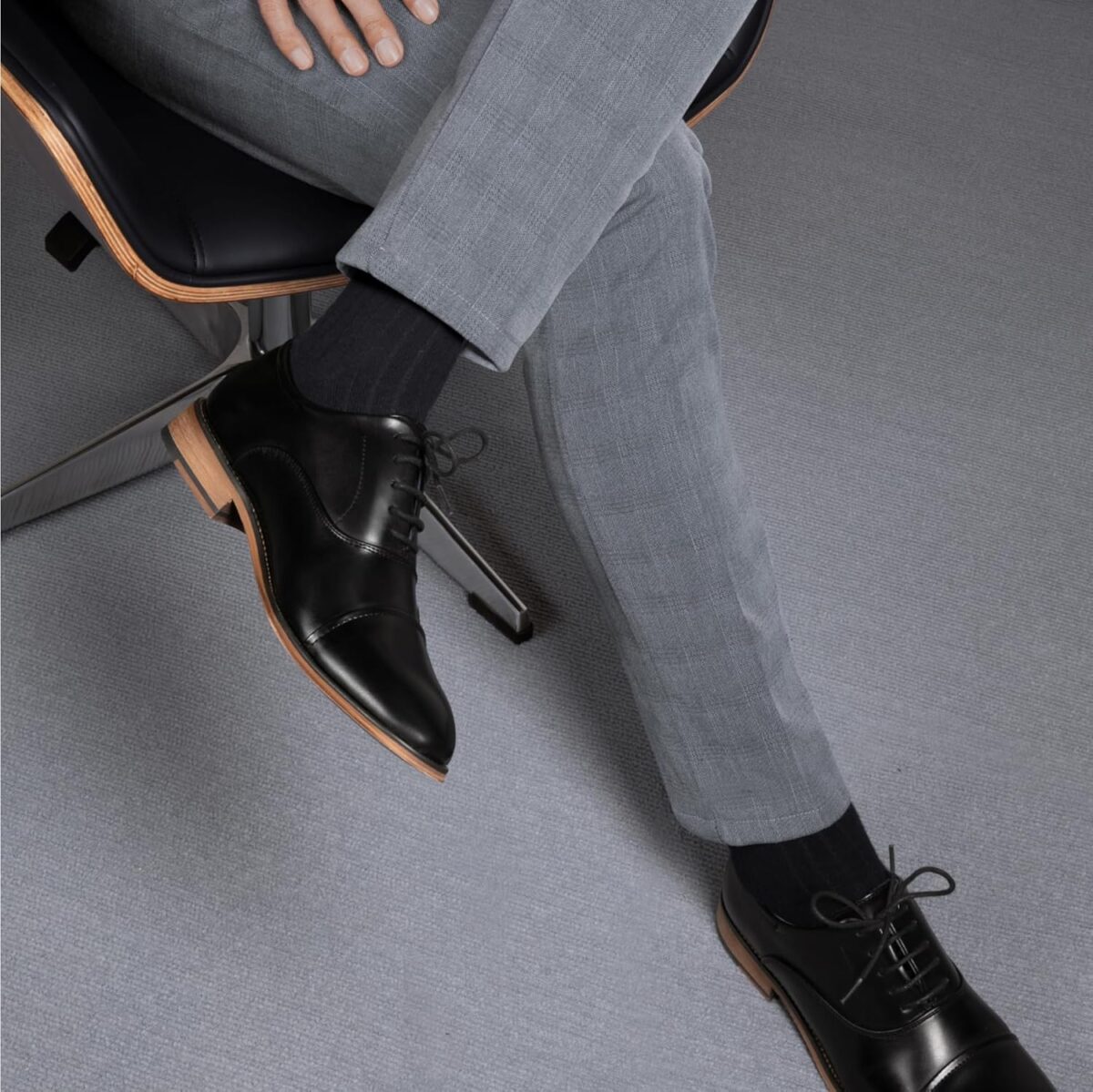 Bruno Marc Men's Lace Up Soft Cap-Toe Formal Dress Shoes