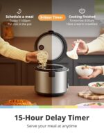 COMFEE' Compact Rice Cooker, 6-in-1 Stainless Steel Multi Cooker, Slow Cooker, Steamer, Saute, and Warmer, 2 QT, 8 Cups Cooked(4 Cups Uncooked), Brown Rice, Quinoa and Oatmeal,...