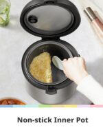COMFEE' Compact Rice Cooker, 6-in-1 Stainless Steel Multi Cooker, Slow Cooker, Steamer, Saute, and Warmer, 2 QT, 8 Cups Cooked(4 Cups Uncooked), Brown Rice, Quinoa and Oatmeal,...