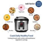 COMFEE' Compact Rice Cooker, 6-in-1 Stainless Steel Multi Cooker, Slow Cooker, Steamer, Saute, and Warmer, 2 QT, 8 Cups Cooked(4 Cups Uncooked), Brown Rice, Quinoa and Oatmeal,...
