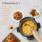 COSORI Pressure Cooker 6 qt, 9-in-1 Instant Multi Kitchen Appliances, Safer Venting Design, Rice Cooker, Slow Cooking Pot, Sous Vide, Saute Pot, 1100W, Stainless Steel
