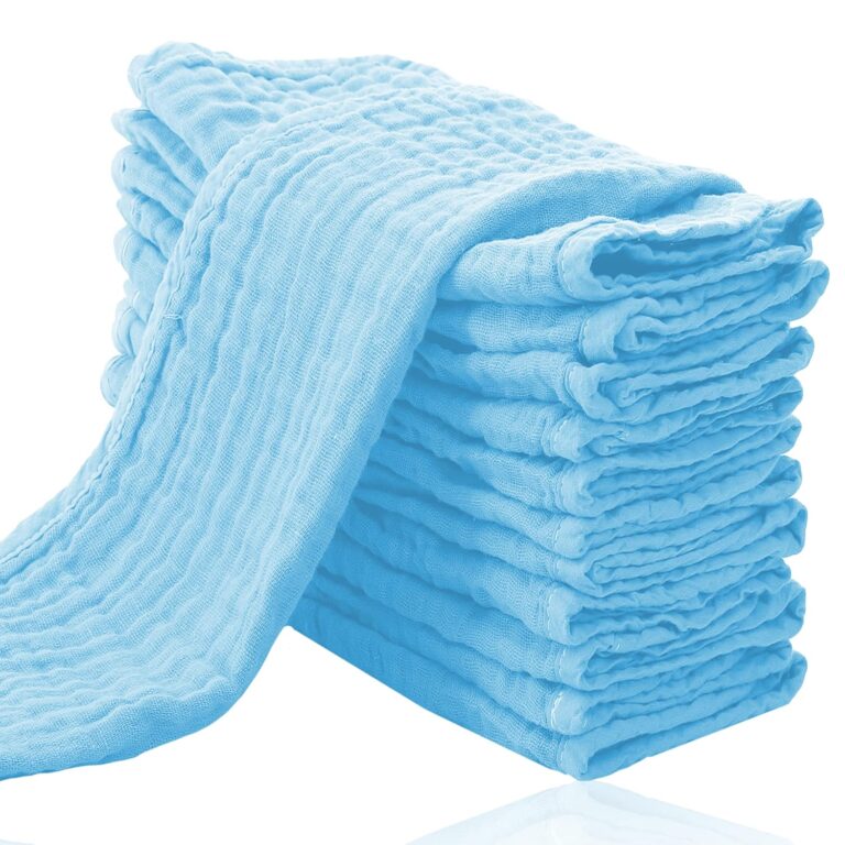 Cute Castle 12 Pack Muslin Burp Cloths for Baby - Ultra-Soft 100% Cotton Baby Washcloths - Large 20'' by 10'' Super Absorbent Milk Spit Up Rags - Burpy Cloths for Unisex, Boy,...
