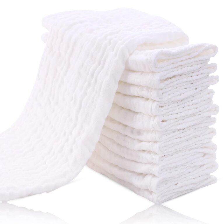 Cute Castle 12 Pack Muslin Burp Cloths for Baby - Ultra-Soft 100% Cotton Baby Washcloths - Large 20'' by 10'' Super Absorbent Milk Spit Up Rags - Burpy Cloths for Unisex, Boy,...