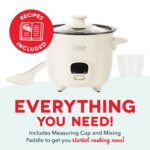 Dash Mini Rice Cooker Steamer with Removable Nonstick Pot, Keep Warm Function & Recipe Guide, 2 cups, for Soups, Stews, Grains & Oatmeal - Cream