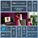 Dell 27 All-in-One Desktop EC27250 27" FHD Display Intel Core i5-1334U 16GB RAM 512GB NVMe SSD White