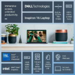 Dell Inspiron 16 Laptop 5640 16-inch FHD+ Intel Core 7-150U 16GB RAM 1TB NVMe SSD Midnight Blue