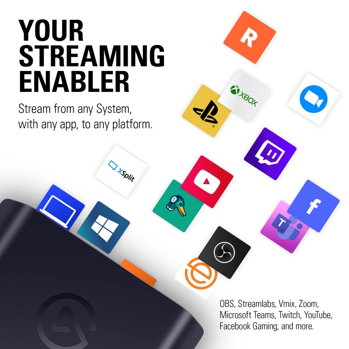 Elgato HD60 X - Stream and Record in 1080p60 HDR10 or 4K30 with Ultra-low Latency on PS5|Pro, PS4|Pro, Xbox Series X/S, Xbox One X|S, Nintendo Switch 2, in OBS and More, Works...