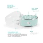 Elite Gourmet EGC115M Easy Egg Cooker Electric 7-Egg Capacity, Soft, Medium, Hard-Boiled Egg Cooker with Auto Shut-Off, Measuring Cup Included, BPA Free, Retro Mint