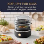 Elite Gourmet EGC115M Easy Egg Cooker Electric 7-Egg Capacity, Soft, Medium, Hard-Boiled Egg Cooker with Auto Shut-Off, Measuring Cup Included, BPA Free, Retro Mint