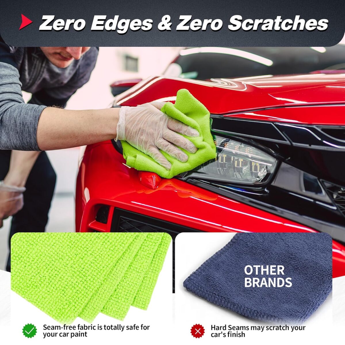 FIXSMITH Microfiber Cleaning Cloth, 100 Pack Shop Towels, Micro Fiber Cloth for Cleaning Car, All-Purpose Absorbent Cleaning Rags for Housekeeping, Dust Cloth for Office, Car...