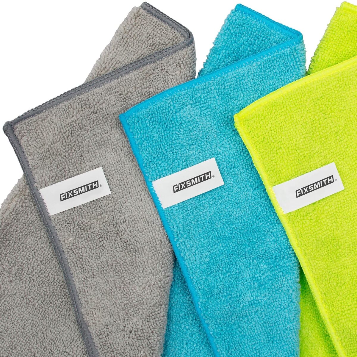 FIXSMITH Microfiber Cleaning Cloth - Pack of 8, Size: 12 x 16 in, Multi-Functional Cleaning Towels, Highly Absorbent Cleaning Rags, Lint-Free, Streak-Free Cleaning Cloths for...