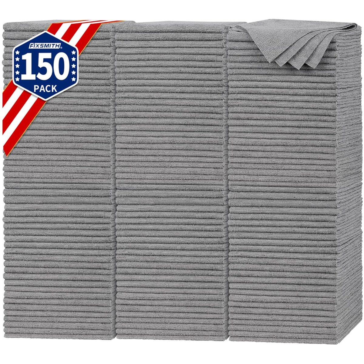 FIXSMITH Microfiber Cleaning Cloth - Pack of 8, Size: 12 x 16 in, Multi-Functional Cleaning Towels, Highly Absorbent Cleaning Rags, Lint-Free, Streak-Free Cleaning Cloths for...