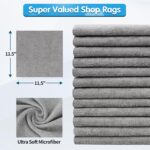 FIXSMITH Microfiber Cleaning Cloth - Pack of 8, Size: 12 x 16 in, Multi-Functional Cleaning Towels, Highly Absorbent Cleaning Rags, Lint-Free, Streak-Free Cleaning Cloths for...